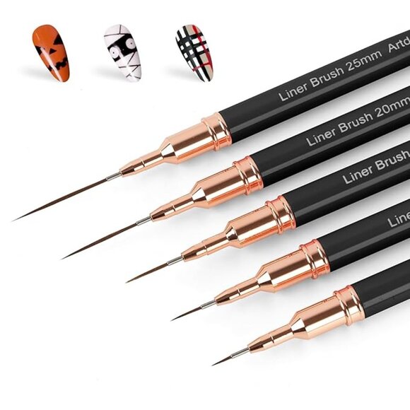 Metallic Nail Art Pens, Liner Brushes Set, 5PCS - Picture 1 of 6
